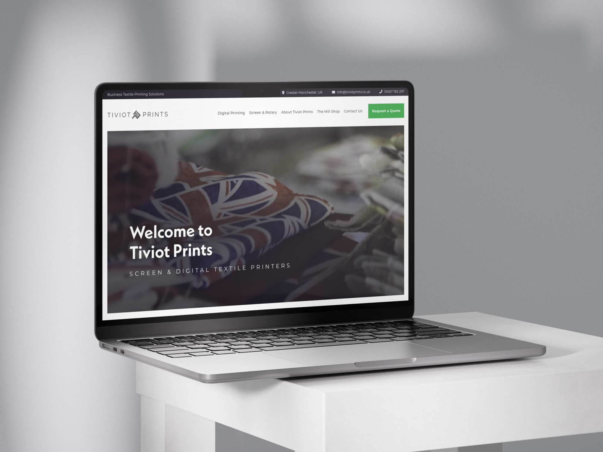 Website design on a laptop — Tiviot Prints
